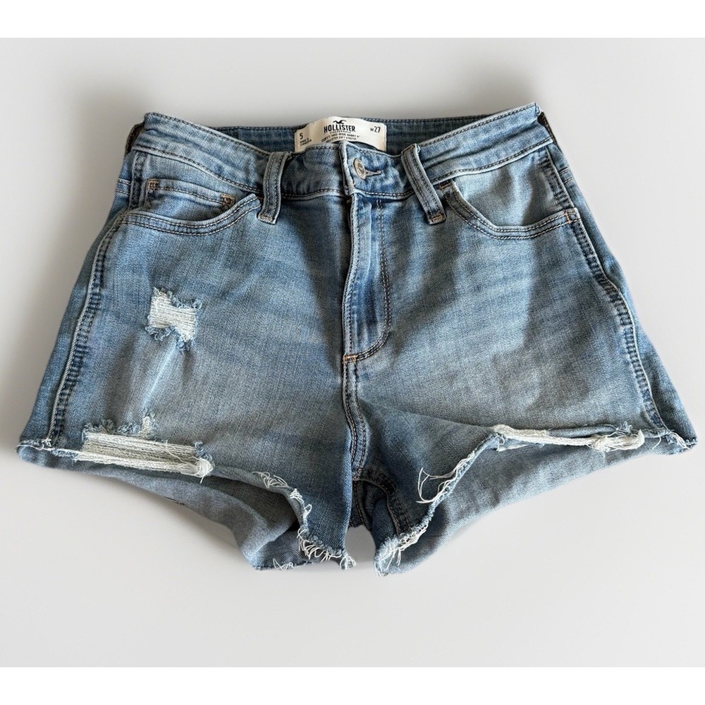 Hollister VTG Y2K Women's‎ Short Sz 5 W27 Cut off Curvy Mid Rise Short Denim